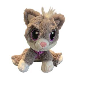 LITTLE TIKES Rescue Tales Babies Fluffy Grey & White Kitten RT Paw on Tush 6"